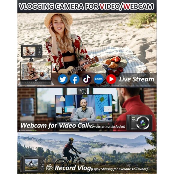 Digital Camera - 4K 44MP UHD Digital Cameras for Photography - Autofocus - Picture 7 of 7